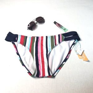 NWT Kona Sol Striped Bikini Bottom Size L